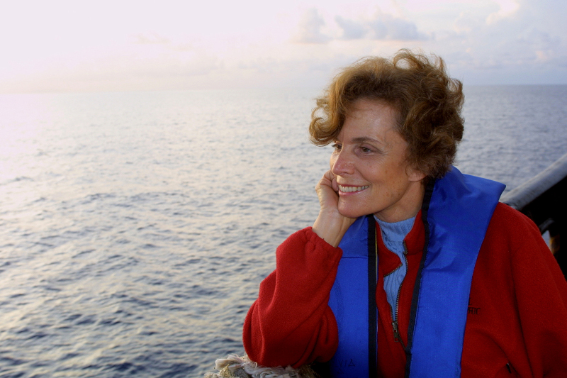 Dr. Sylvia Earle looking out over the Gulf of Mexico.
