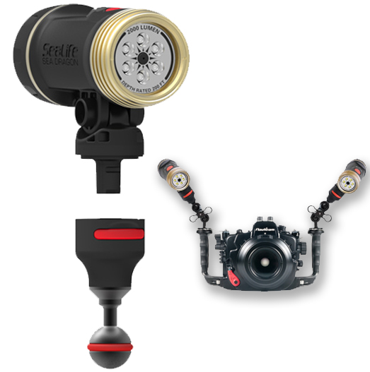 The Flex-Connect SL995 Ball joint mount lets you mount the popular Sea Dragon lights to almost any camera or tray system.