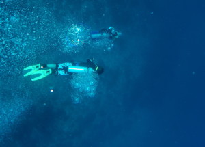 divers and bubbles