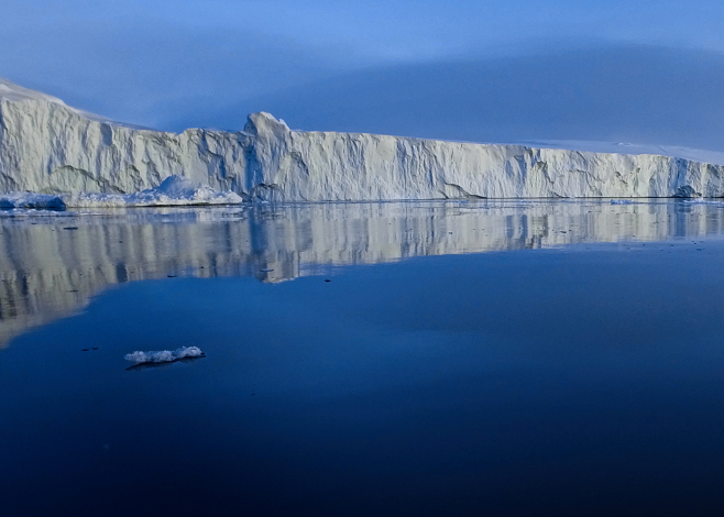 Massive iceberg on arctic ocean in greenland