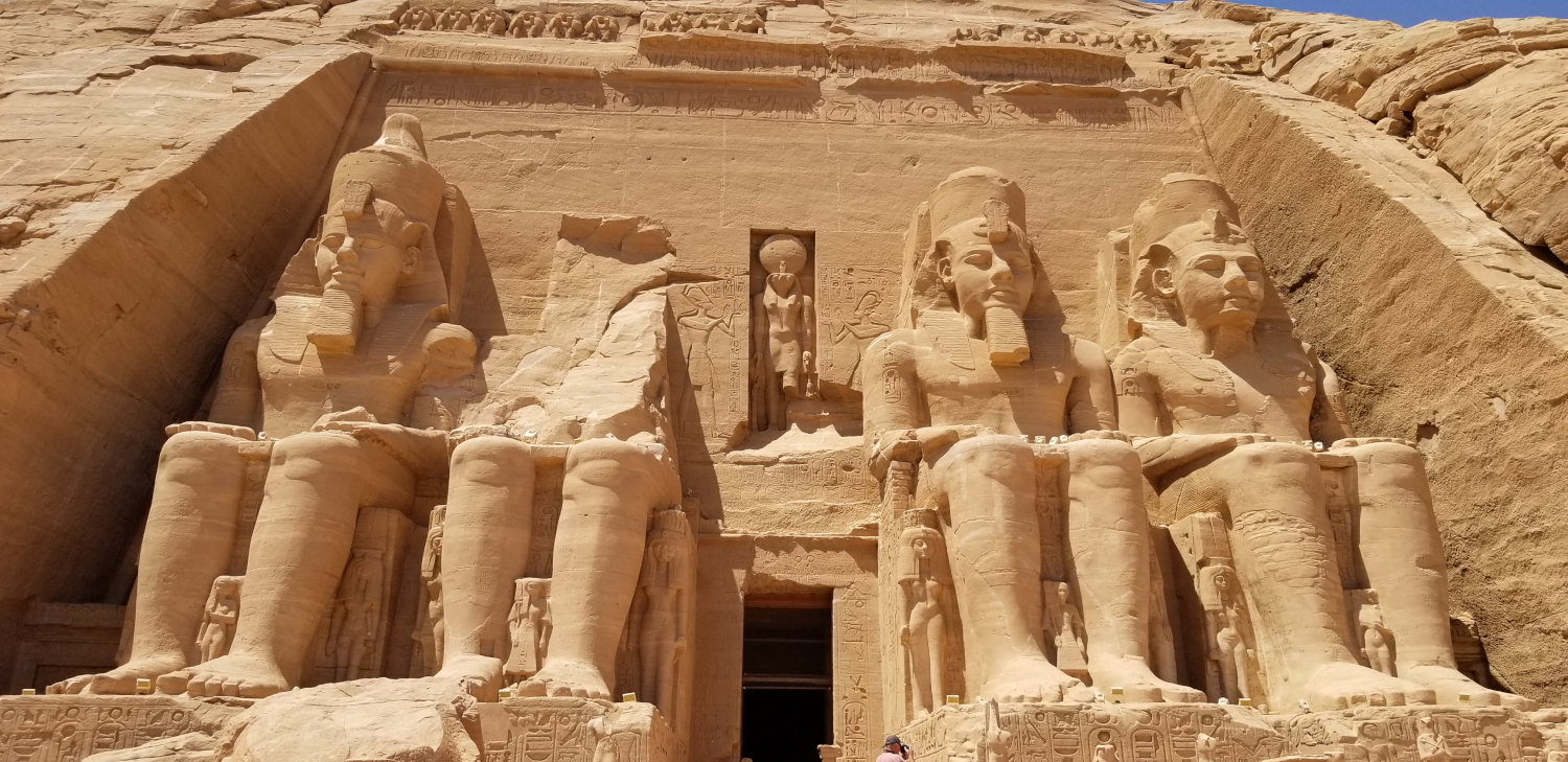 Rameses II towers over the entrance to Abu Simbel.