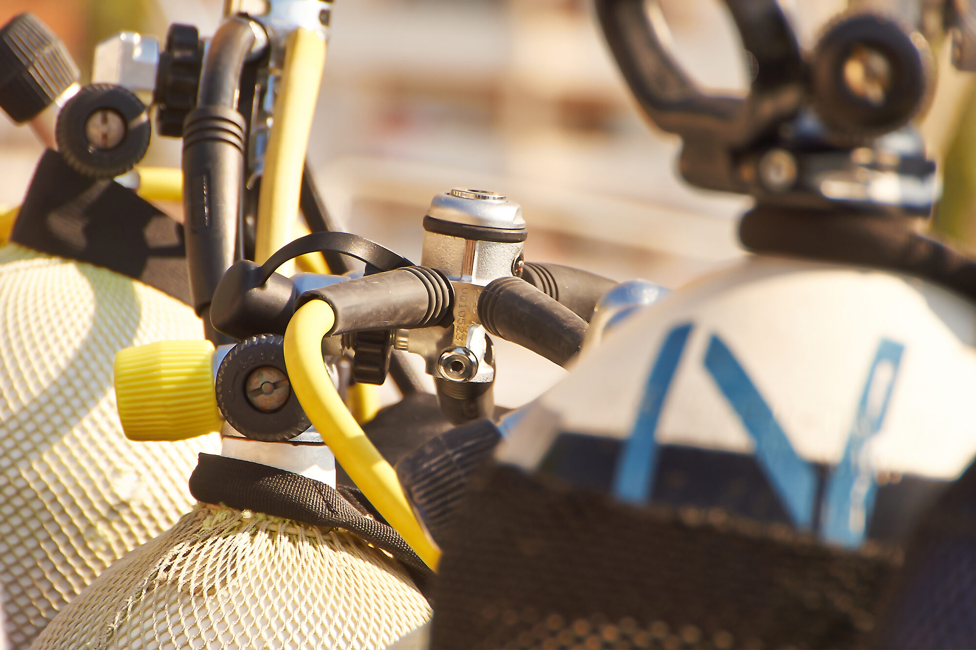 Scuba diving photo: regulator close up tanks