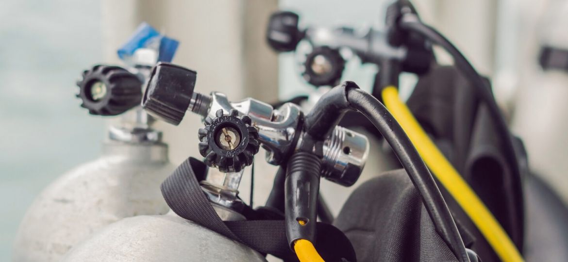 Scuba diving photo: regulator first stage tank