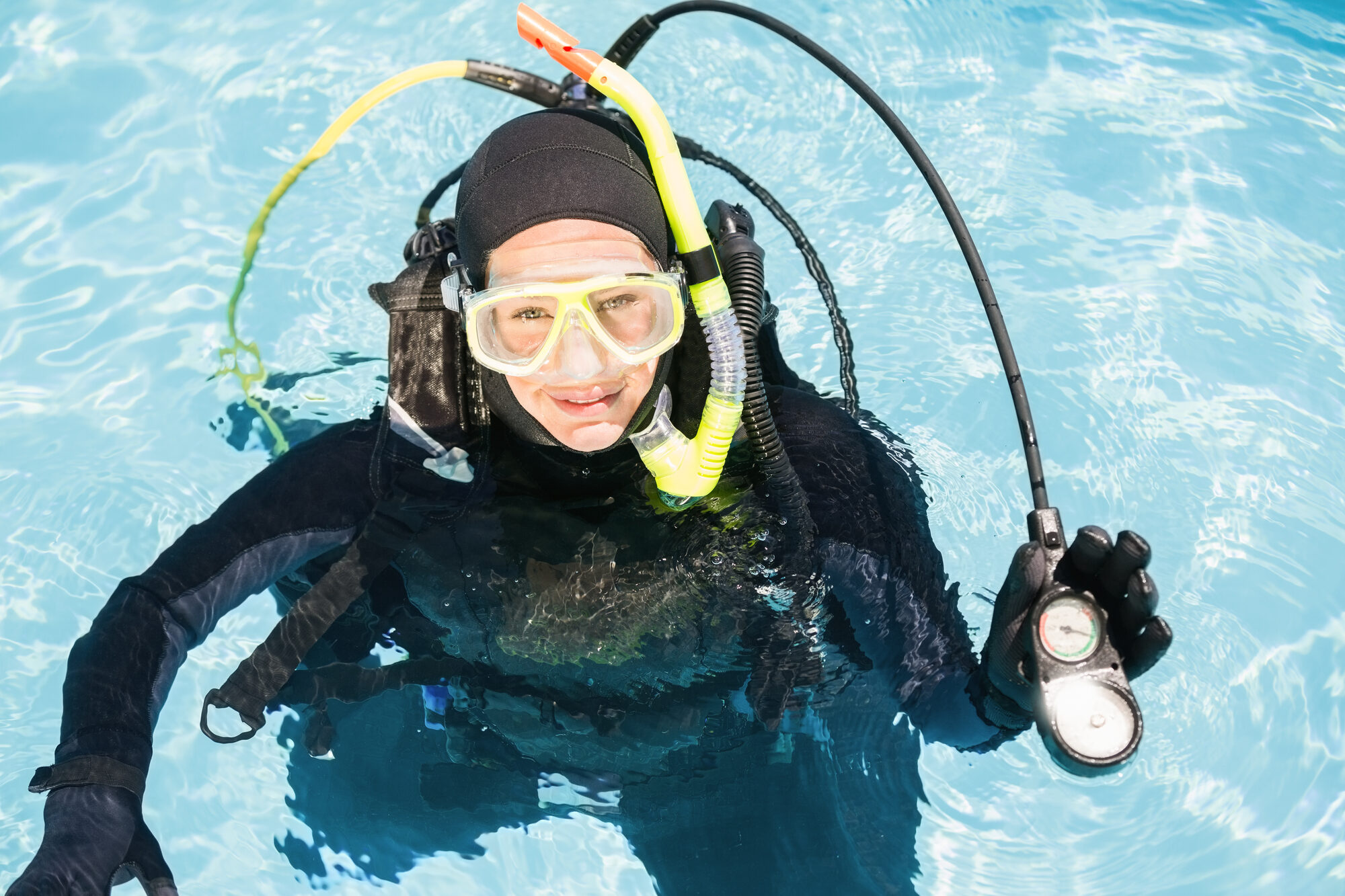Scuba diving photo: scuba training console gauge