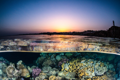 Ocean reef sunset